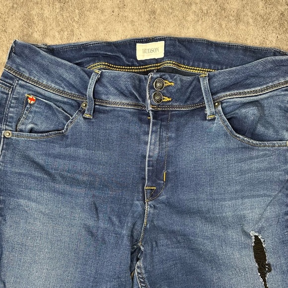 Hudson "Collin" flap destroyed mid rise jeans - Picture 3 of 5